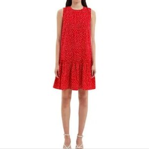 Cooper St. Red White Polka Dot Shift Dress with Ruffle M NEW